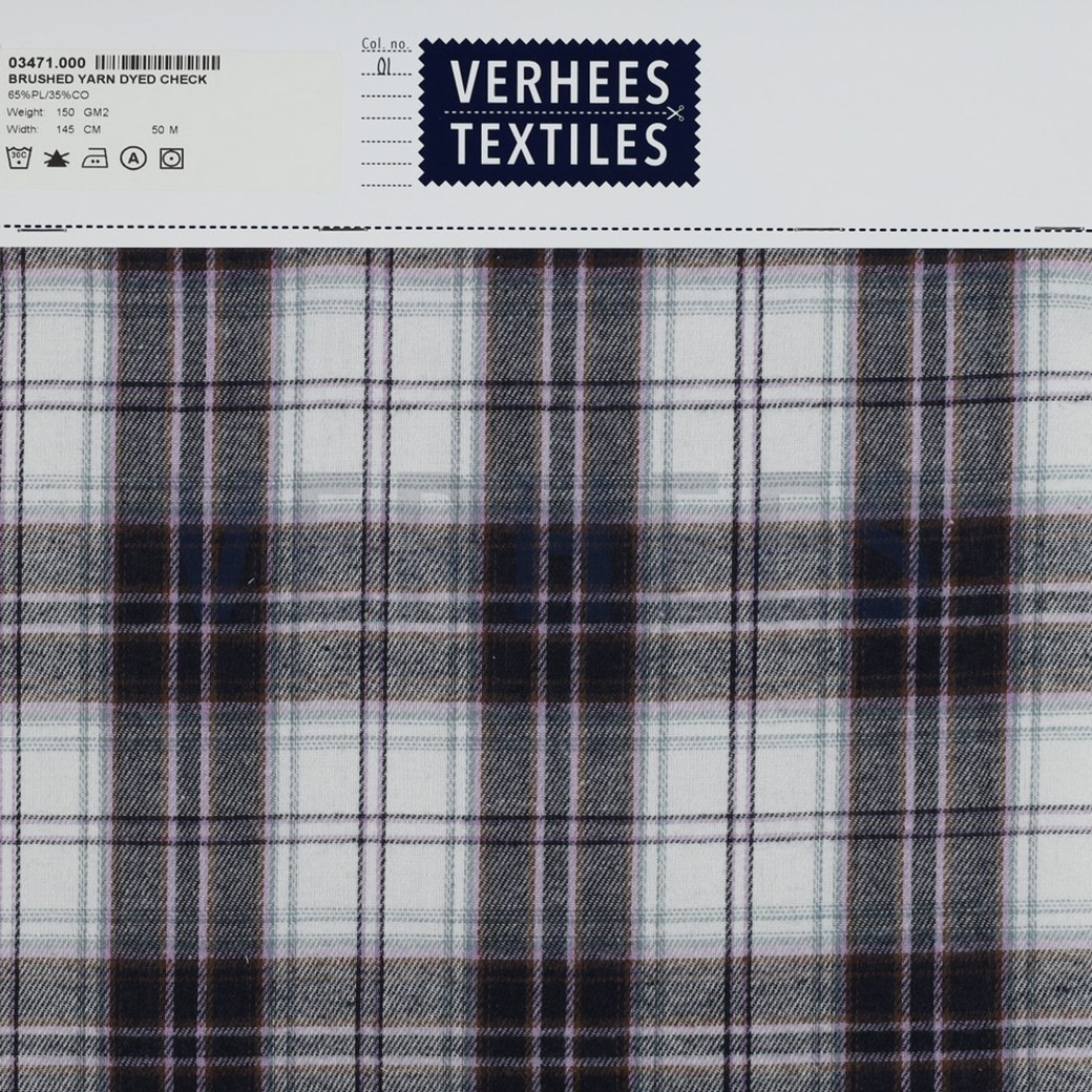 BRUSHED YARN DYED CHECK NAVY #4