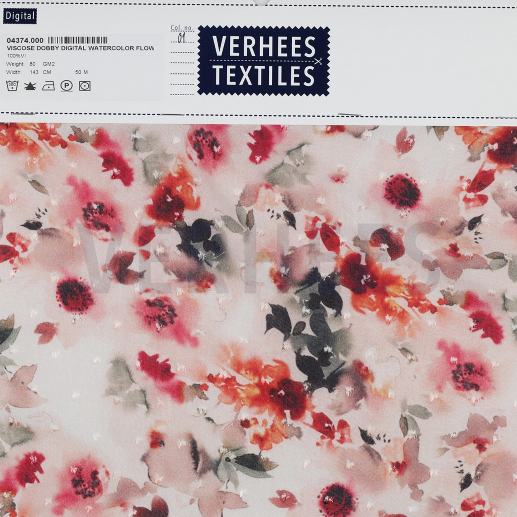 VISCOSE DOBBY DIGITAL WATERCOLOR FLOWERS MULTI COLOUR (high resolution) #4