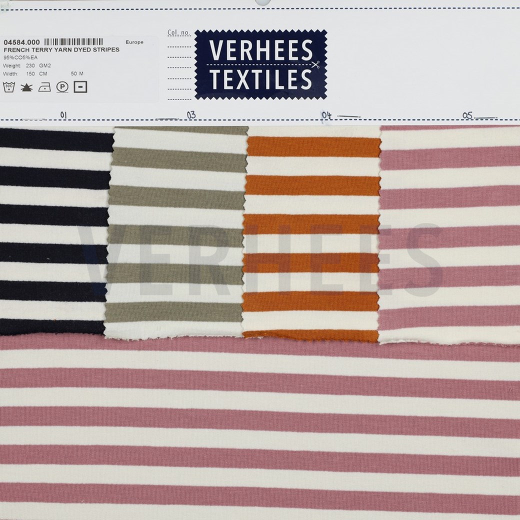 FRENCH TERRY YARN DYED STRIPES NAVY / OFF WHITE #4