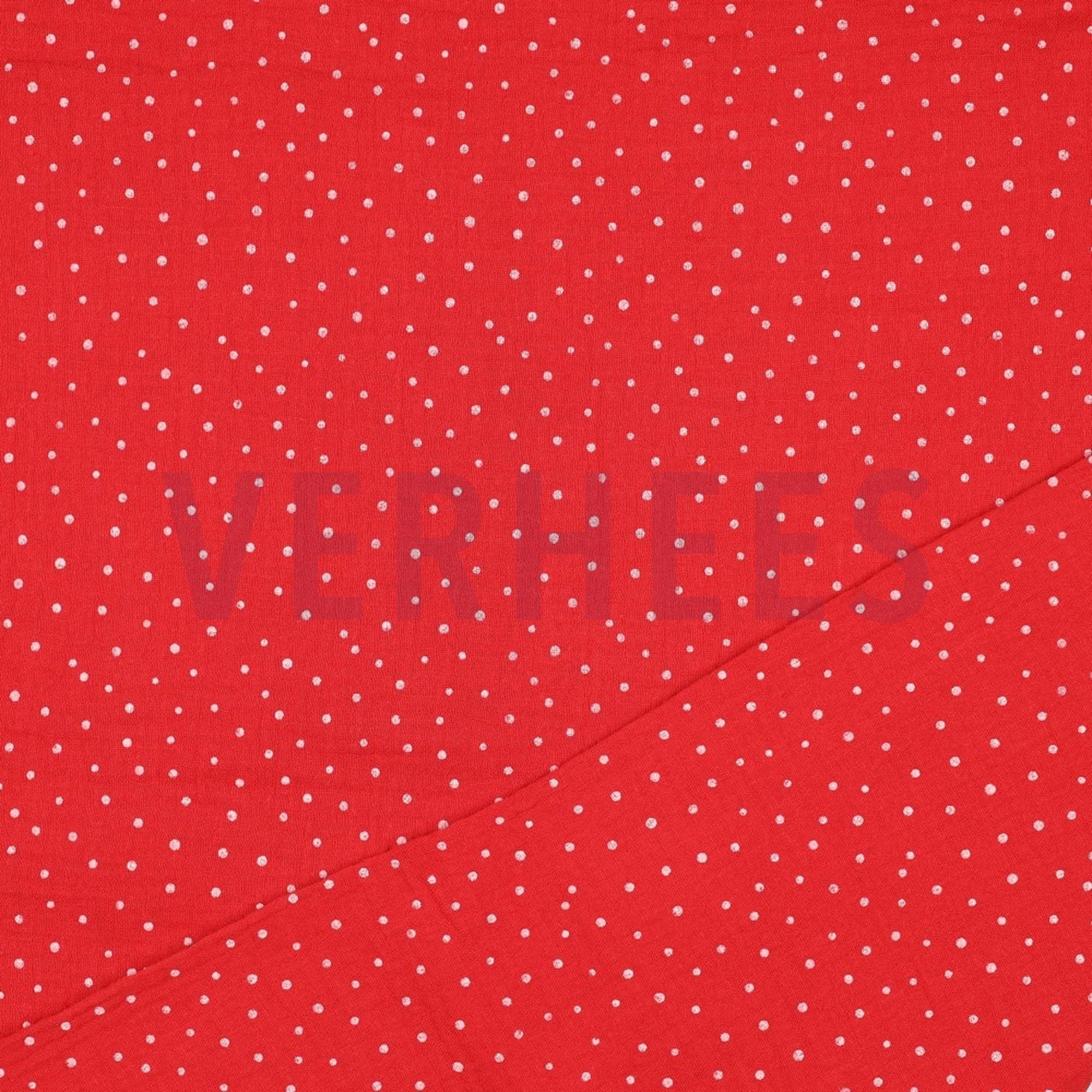 DOUBLE GAUZE LITTLE DOTS RED (high resolution) #4