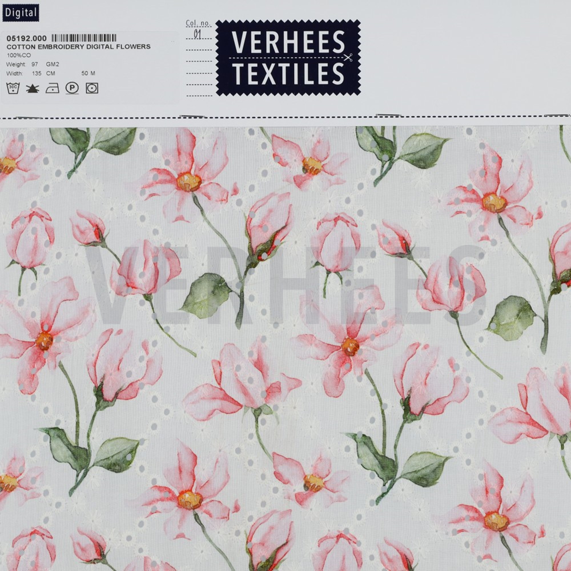 COTTON EMBROIDERY DIGITAL FLOWERS WHITE (high resolution) #4