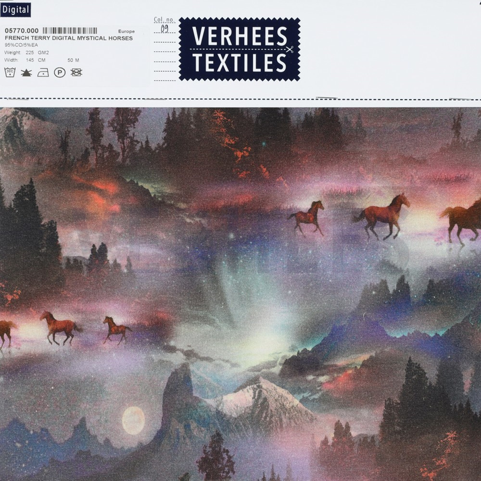 FRENCH TERRY DIGITAL MYSTICAL HORSES LIGHT LAVENDER (high resolution) #4