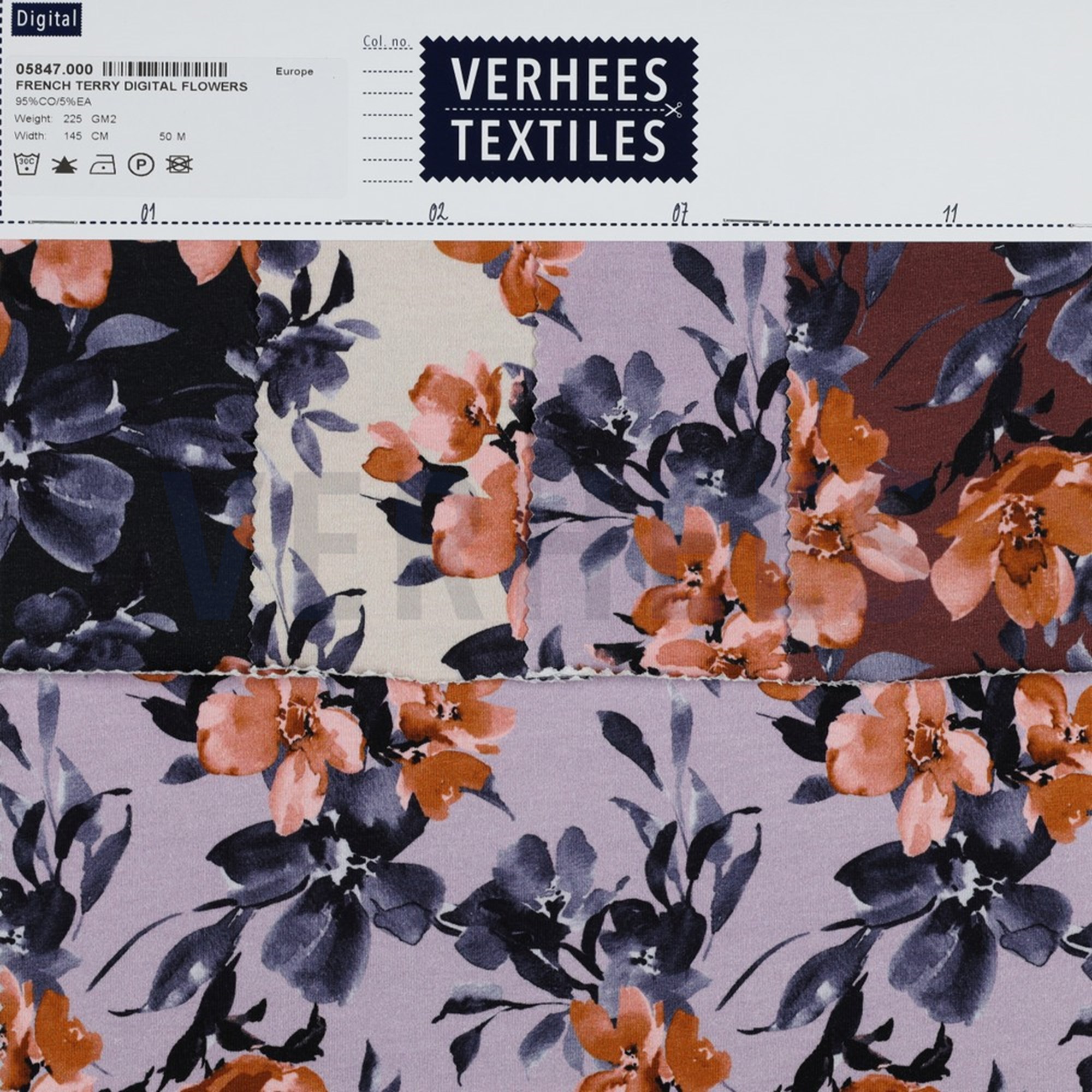 FRENCH TERRY DIGITAL FLOWERS NAVY (high resolution) #4