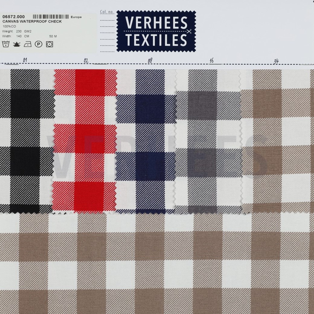 CANVAS WATERPROOF CHECK RED #4