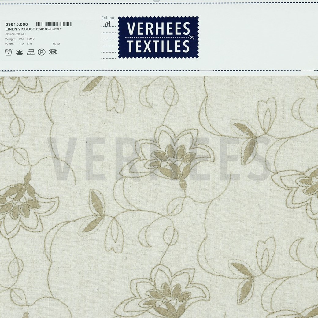 LINEN VISCOSE EMBROIDERY NATURAL #4